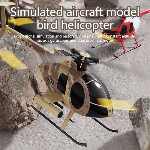 Miniatura 2 de Modelo de helicóptero MD500 C189 RC, 128 2.4G 4CH RC modelo de helicóptero de un solo rotor con motores duales sin escobillas, juguete de avión