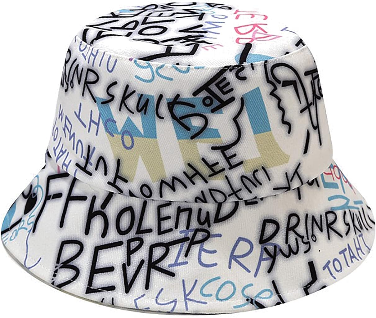 QQIAEJIA Chapeau Bob Coloré Graffiti Imprimé Art Chapeau De