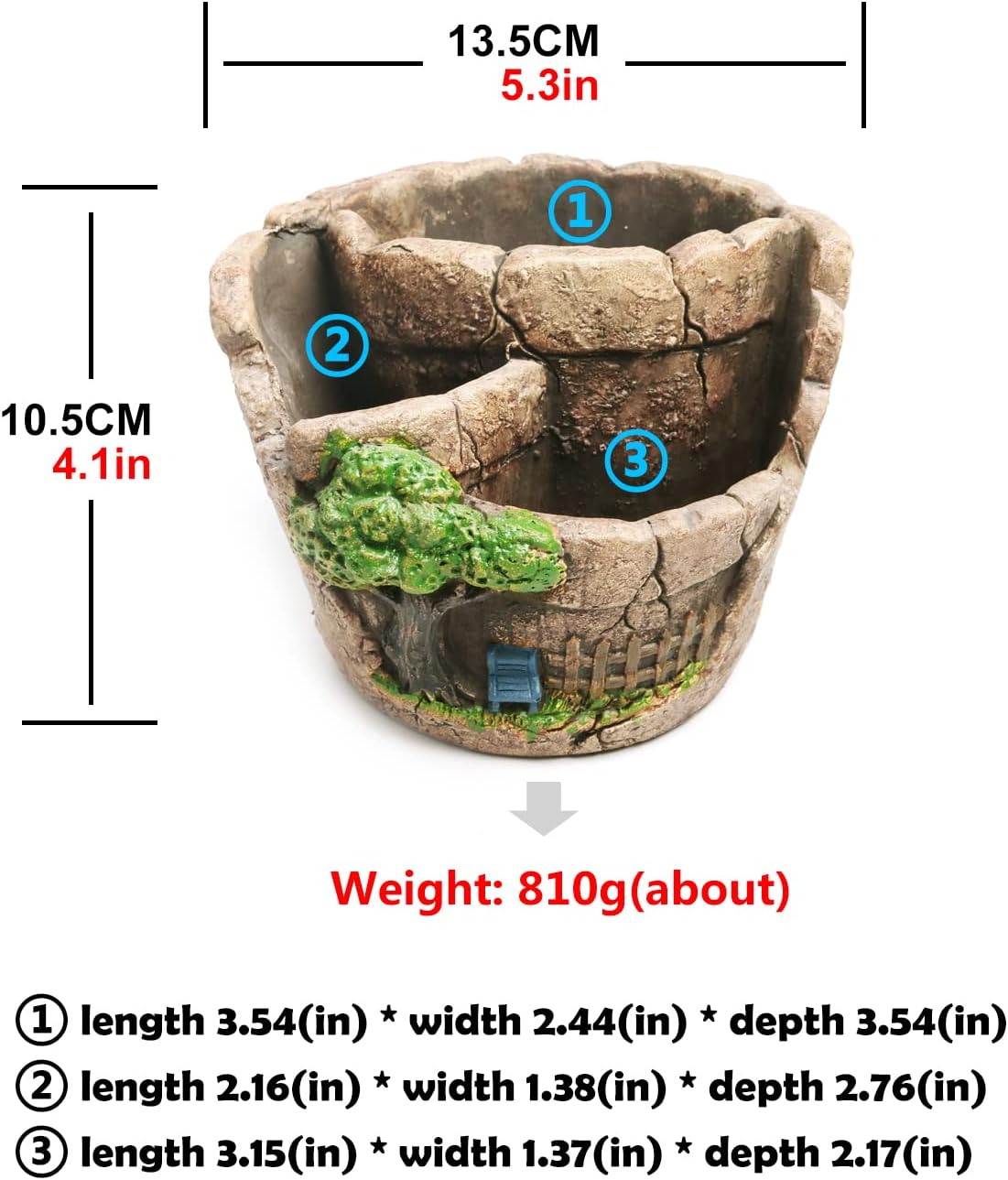 Succulent Plant pots, 5.3" Succulent Plant Cactus Creative pots, Home, Office and Garden pots Decoration, Exquisite Valentine's Day, Christmas, Birthday Gifts