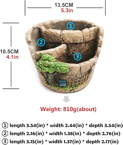 Miniatura 8 de Macetas para suculentas, 5.3 pulgadas, macetas creativas de cactus, decoración de macetas para el hogar, la oficina y el jardín, exquisita día de