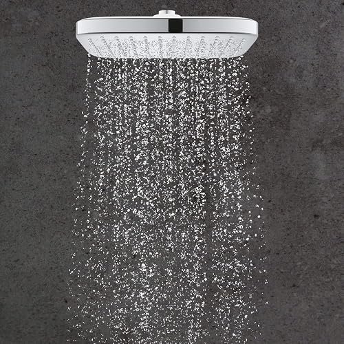 GROHE Vitalio 250, Kopfbrause wassersparend, 8l pro Min (Regendusche mit einer Größe von 25cm x 25cm, Duschkopf mit 1 Strahlart, Brausekopf mit Antikalk System), eckig, chrom, 26695000 - 5