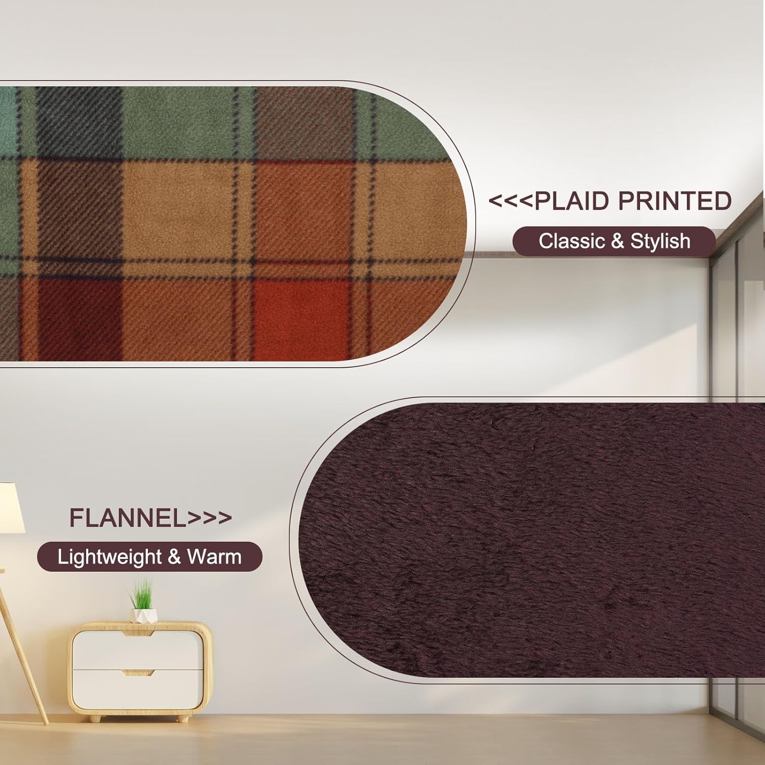 forestfish Wearable Blanket Compact Pillow 2-in-1, Lap Blanket Poncho with Button Plaid Throw Cushion for Home Office Sofa - Image 6