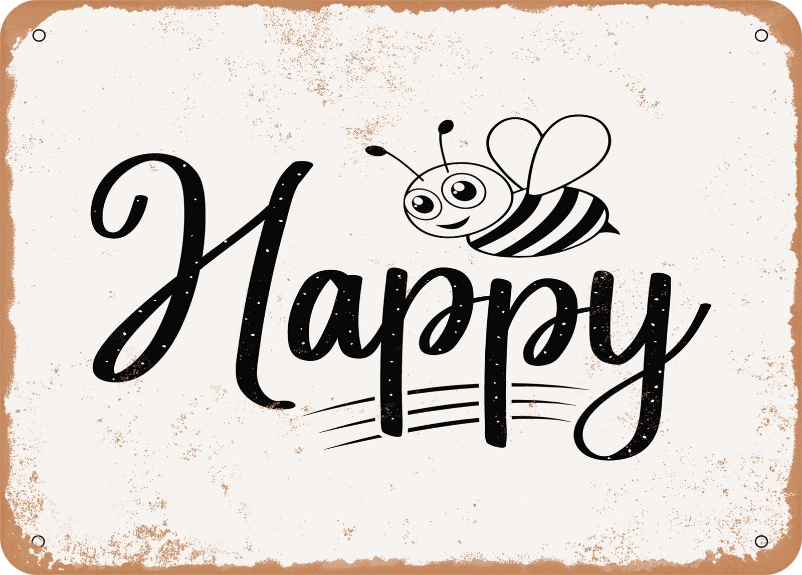 Metal Sign - Happy - Vintage Look Sign home decor