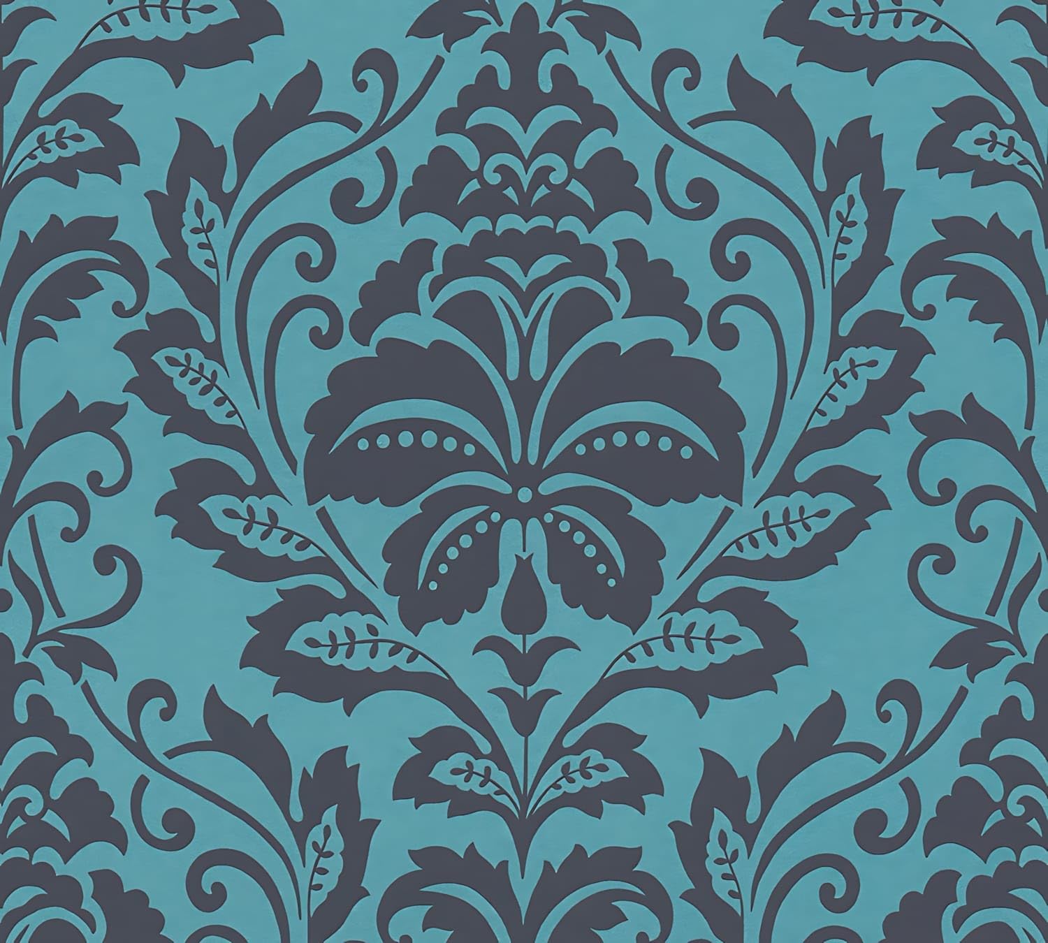 Papier peint baroque bleu noir Profhome 369105-GU intissé brillant 5,33m2