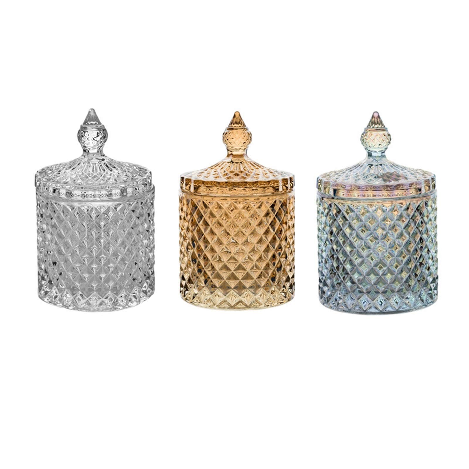 FGJsfhrDTU Glass Storage Jars, Sugar Bowl Glass with Lid Household Coffee Cube Storage Box(D)