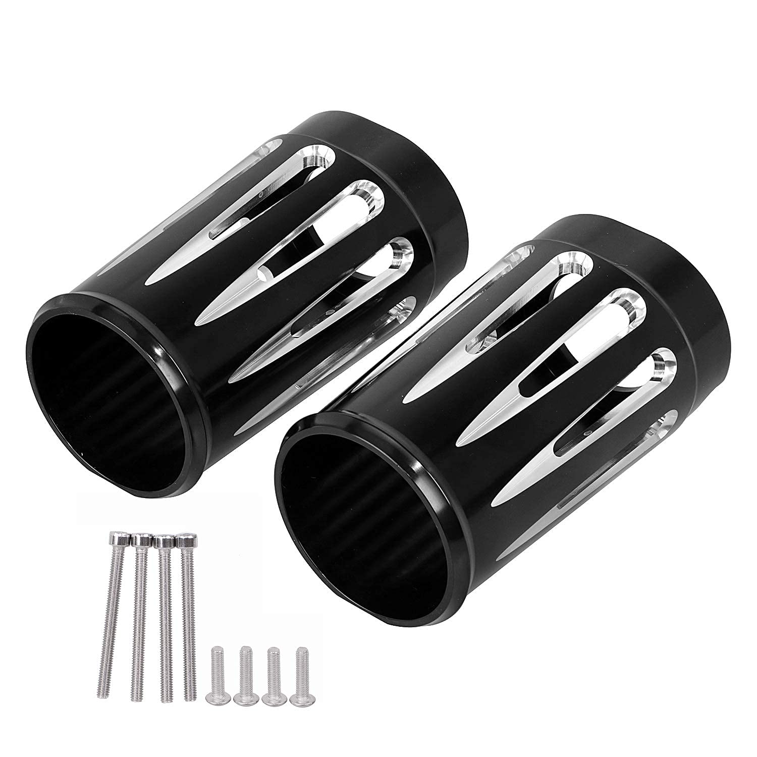 2" Extended Fork Tube Slider Covers Cowbells Kit For Harley Road King