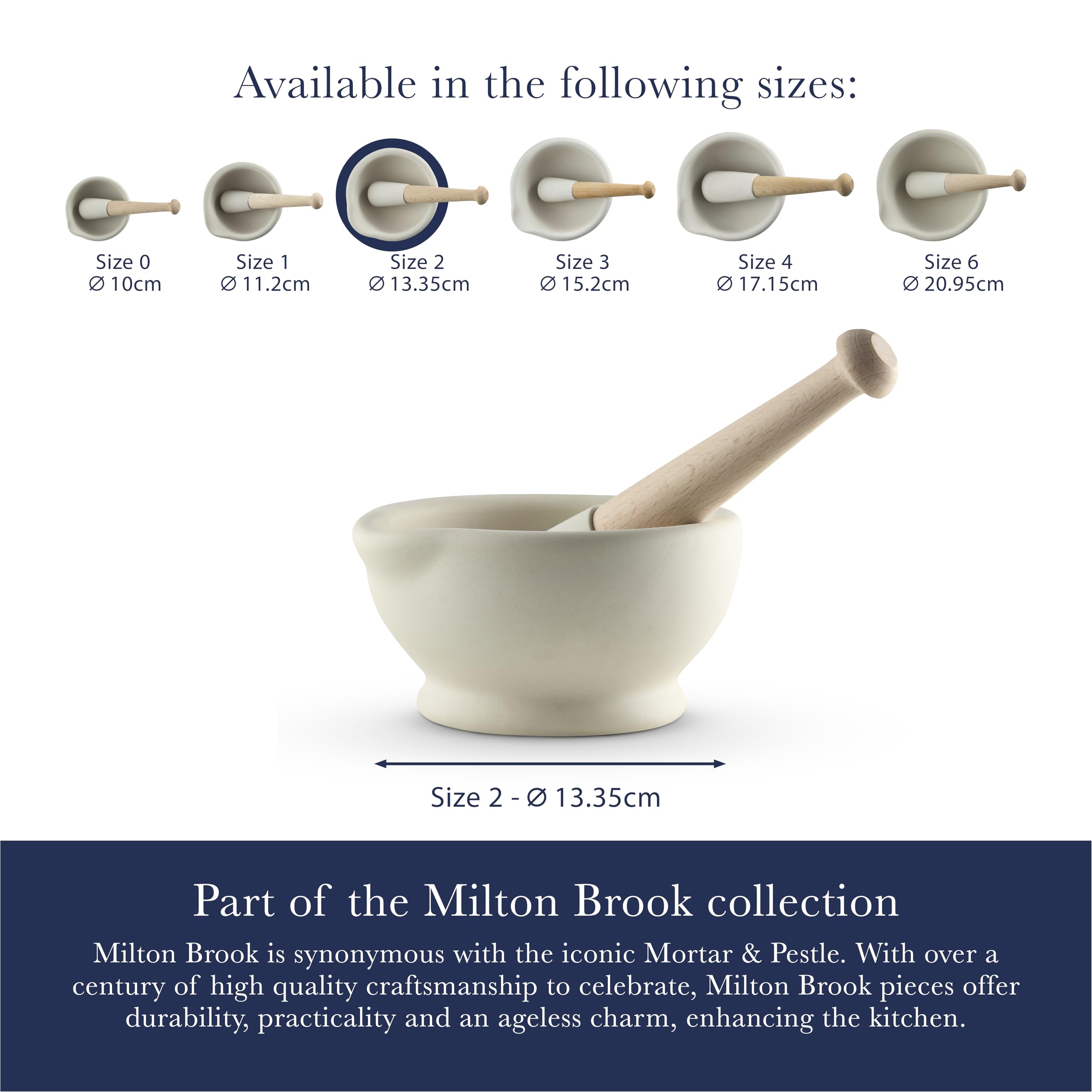 Ajoutez plus de saveur à vos repas avec ce mortier et pilon non émaillé idéal pour un broyage sans tracas, manche en bois de hêtre, porcelaine vitrifiée, blanc