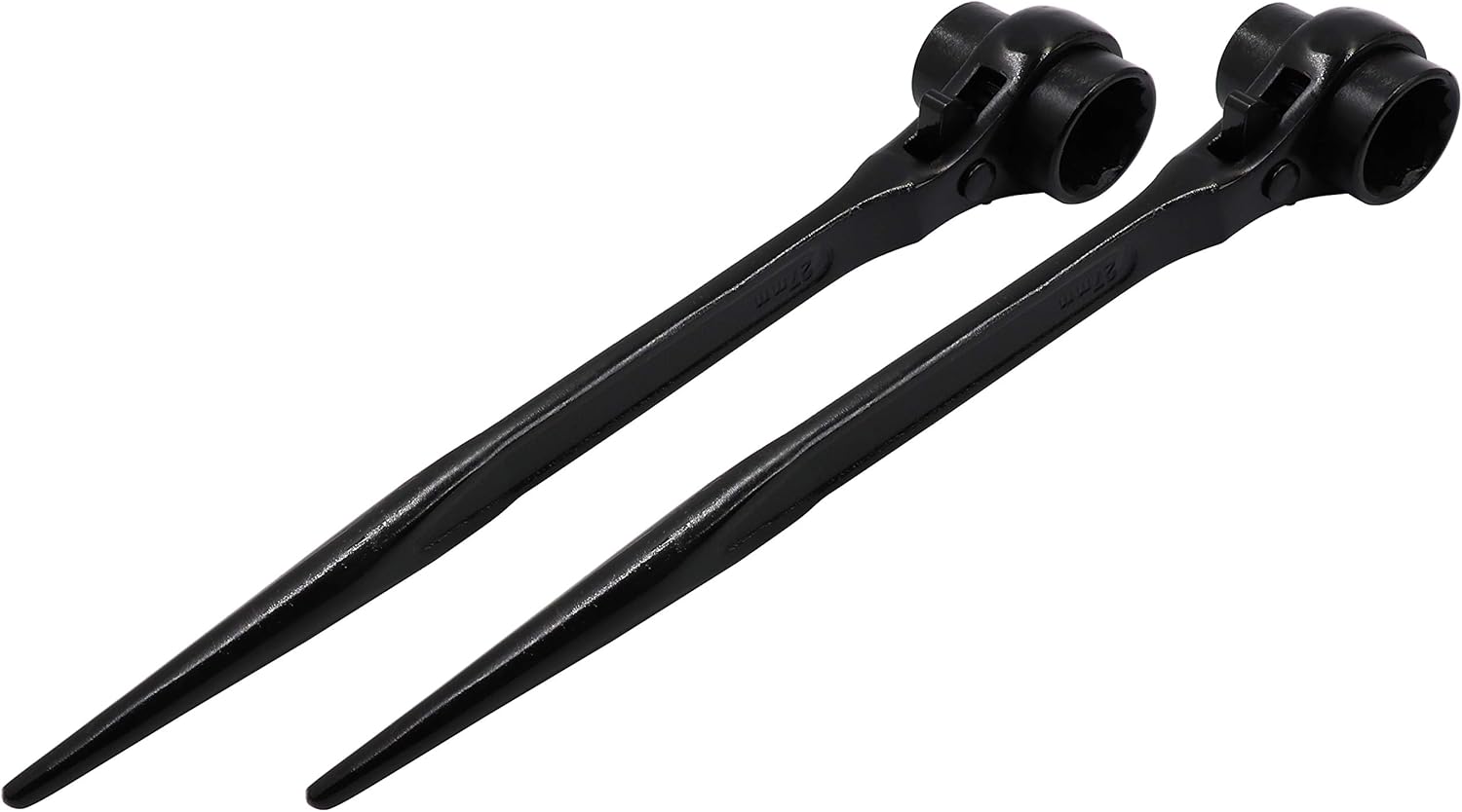 LBY 2-Pack Hexagon Scaffold Quick Wrench, 24mm/27mm Ratchet Spanner, Double Ended Socket, Ratcheting Scaffold, Pointed Tail (Black)