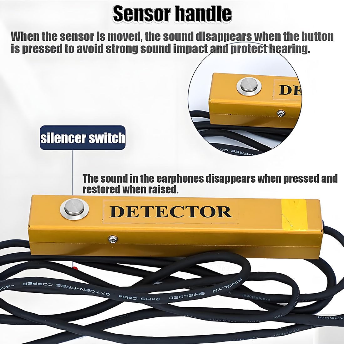 Detector Profesional De Fugas De Agua Subterráneas, Monitor De Fugas En Tuberías De Agua, Sensor Geofónico para Fugas De Agua, Detección 2 M para Tuberías Y Calefacción por Suelo Radiante