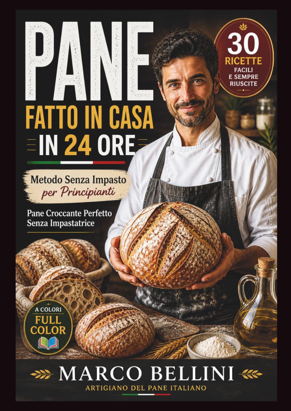 PANE FATTO IN CASA IN 24 ORE: Metodo Senza Impasto per Principianti Pane Croccante Perfetto Senza Impastatrice (30 Ricette Facili, Veloci e Sempre ... Complete per Chi Non Ha Mai Fatto il Pane