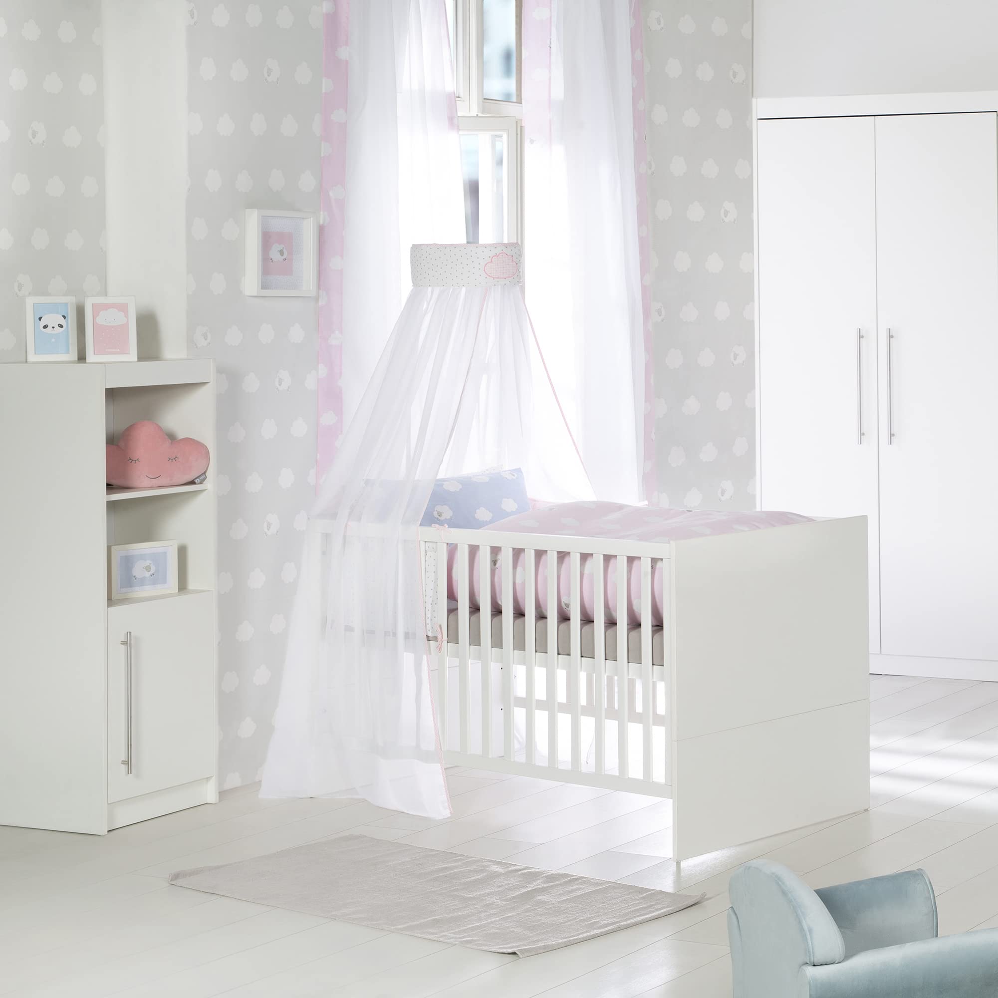 roba Babymöbel Maren - Lot de 2 pièces - Lit d'enfant 70 x 140 cm transformable + commode à langer - Blanc
