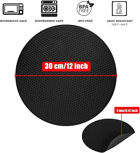 Miniatura 6 de Tapete de silicona multiusos, resistente al calor, sin BPA, antideslizante para microondas, cubierta de alimentos, protector de salpicaduras, tapete