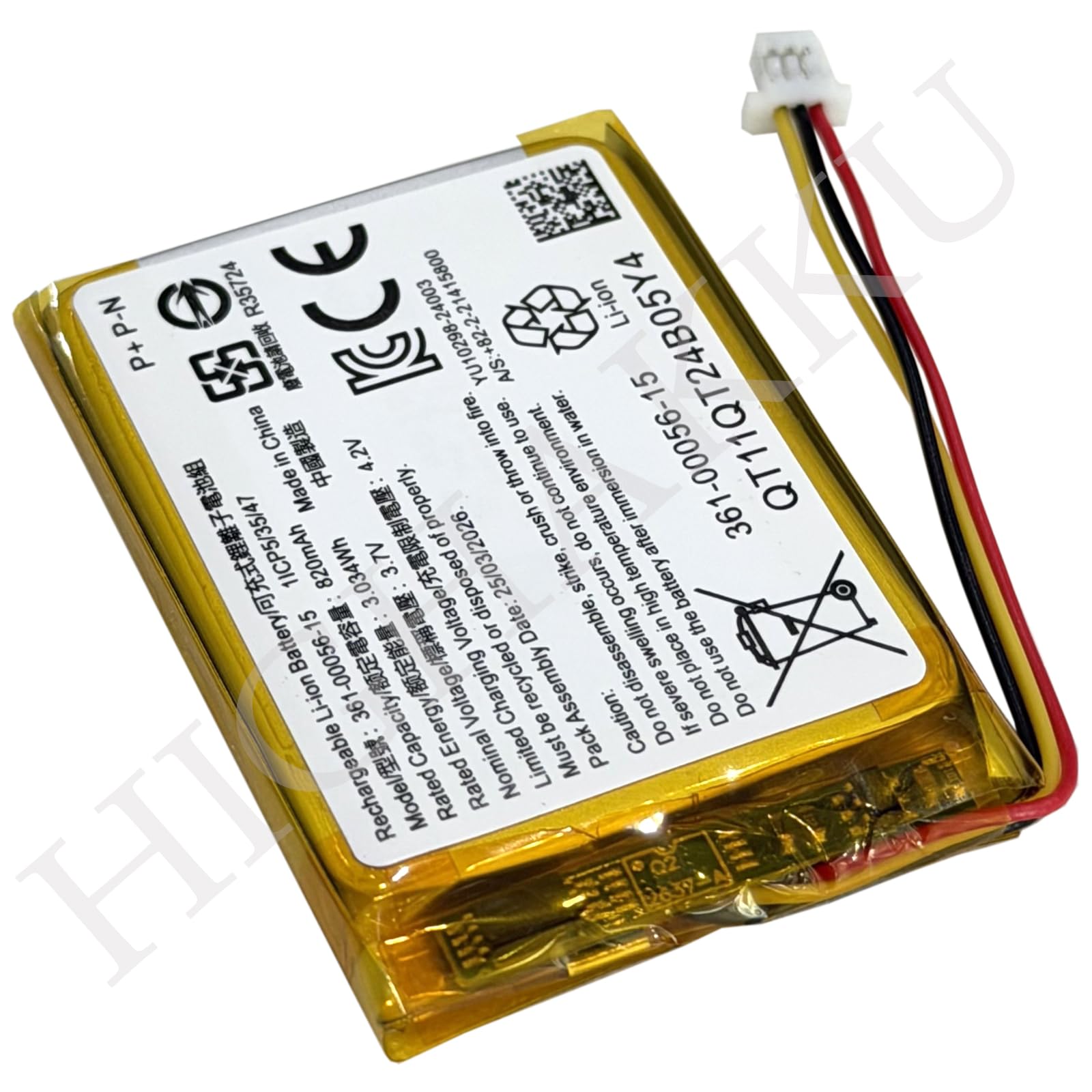 820mAh Ersatzakku Batterie 361-00056-15 361-00056-09 361-00056-07 kompatibel mit Gar-min 010-11925-10 Pro 70, Pro 550, PT5, PT6, PT10, TB10, Sport Pro GPS Dog Training Collars
