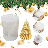 Vista 6 de Molde de vela para árbol de Navidad, moldes de vela 3D para hacer velas, molde de silicona en forma de árbol de Navidad, molde para hacer velas