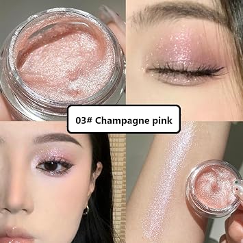 Face Liquid Highlighter, Champagne Pink Eyeshadow Creamy Shimmer Gel Face Highlighter Radiant Gel Creamy Glitter