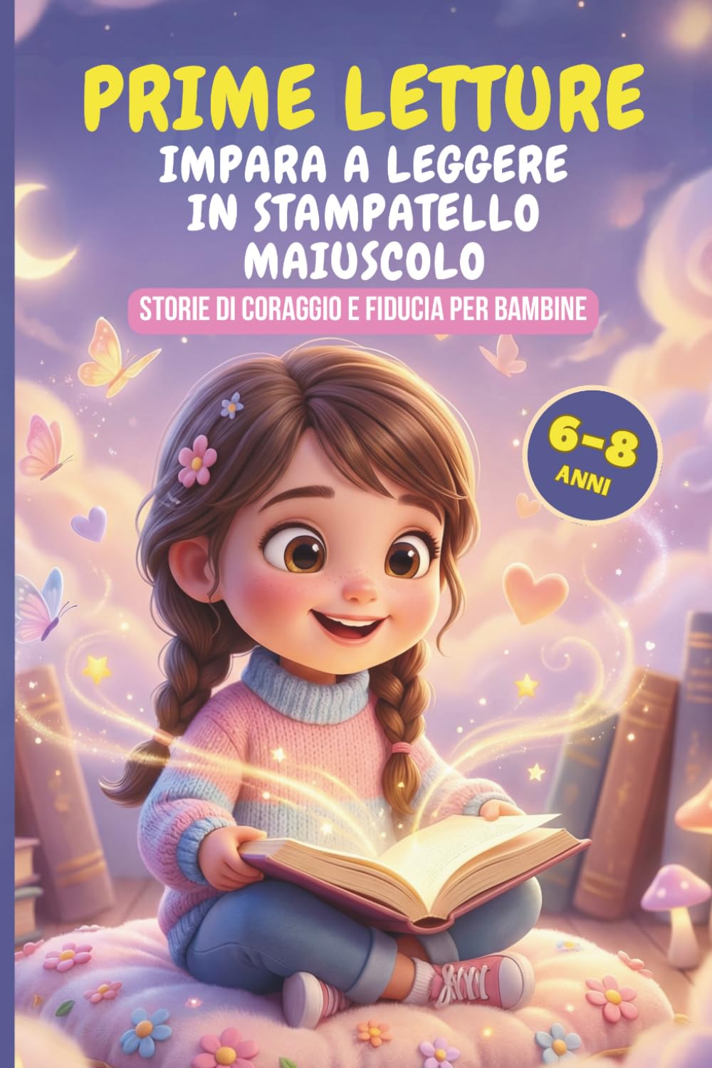Prime Letture in Stampatello Maiuscolo: 35 Racconti Brevi per Bambine di 6-8 Anni – Imparare a Leggere | Storie di Coraggio e Fiducia