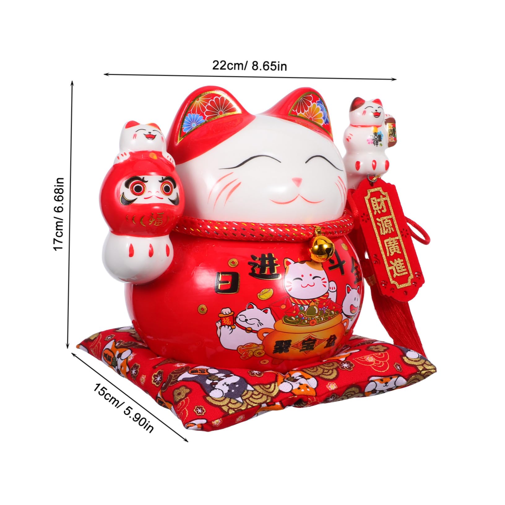 Skarbonka Ze Szczęśliwym Kotem Dekoracja Domu Ceramiczna Figurka Kota Z Machającym Ramieniem Ceramiczny Kot Kot Maneki Neko Skarbonka Ze Skarbonką Dla Chłopców Ceramiczna