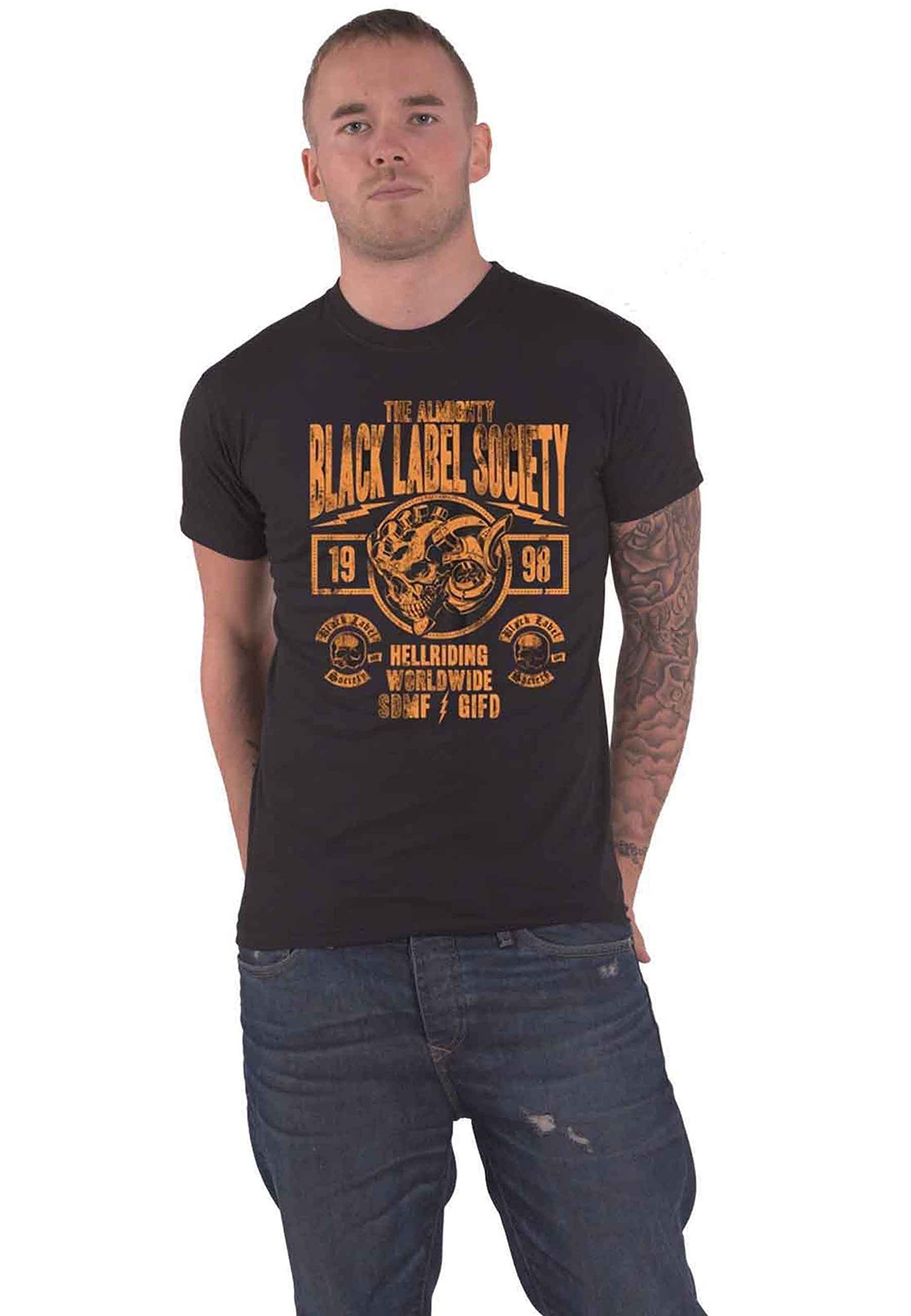 Plastic Head Black Label Society 'Hell Riding Worldwide' (Black) T-Shirt (Medium)