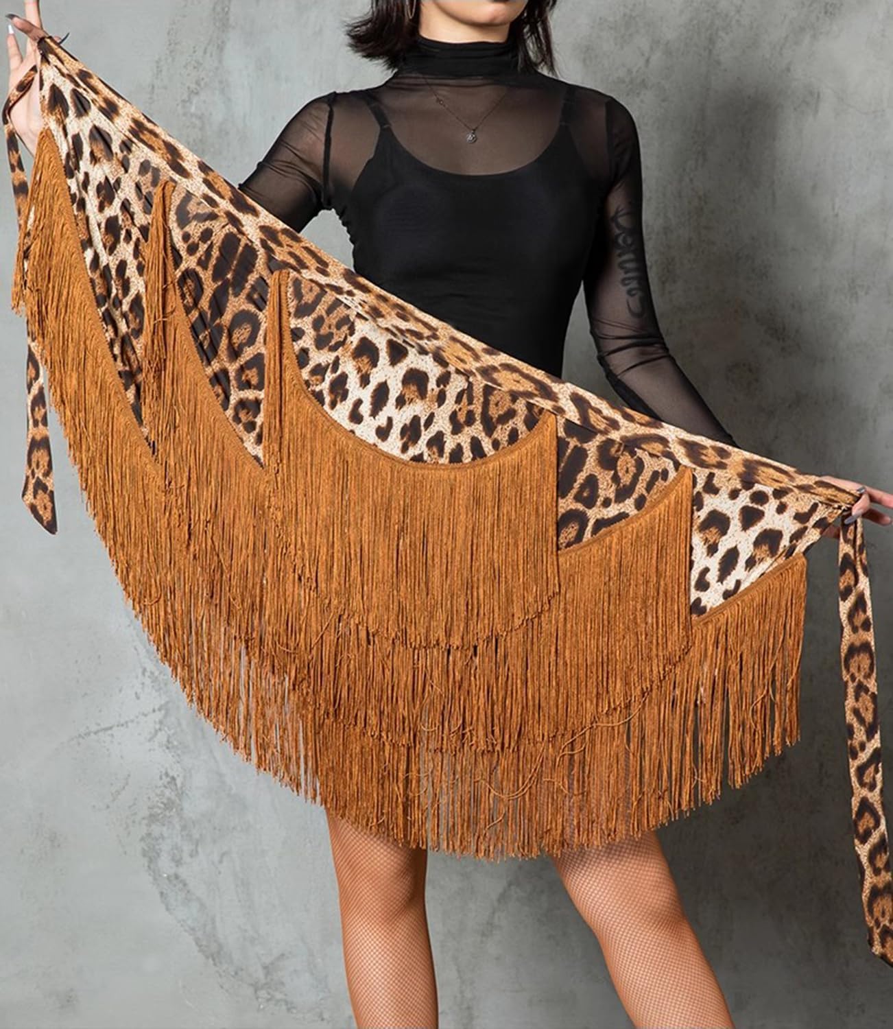 Fringe Dance Skirts for Women Teens Ballroom Latin Pencil Wrap Skirt Festive Rave Mini Skirt - Image 2