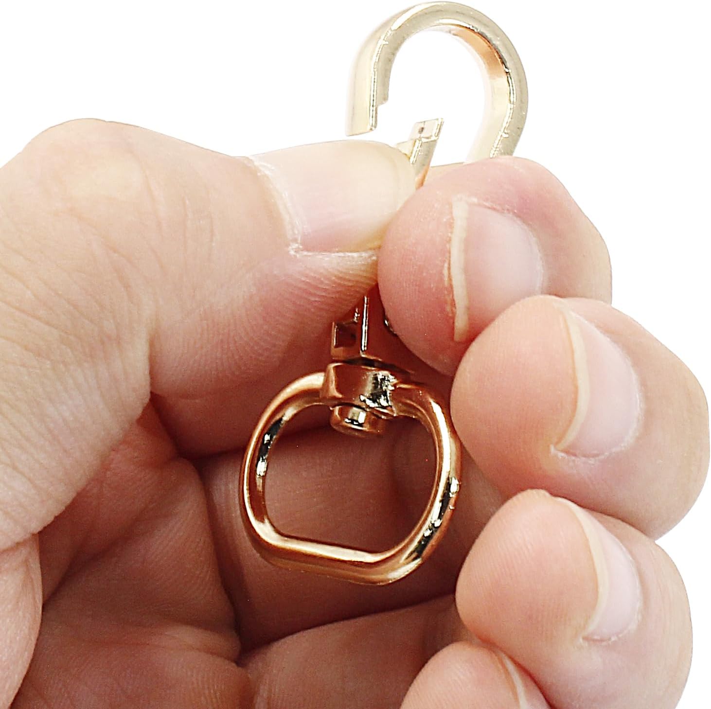 20Pcs Oval Ring Swivel Lobster Clasps 3/4"(20mm) Inside Diameter Snap Hook Swivel Clasp Metal Swivel Snap Hooks Clips for Purse Making DIY Keychain Bag Part (20mm, Gold) - Image 3