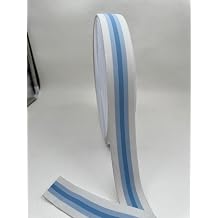 4 cm  izgili dokuma lastik-5 metre beyaz-mavi
