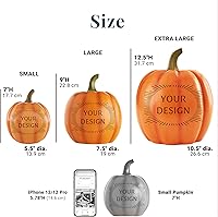 Vista 6 de Let's Make Memories - Calabaza personalizable con luz y apellido familiar e inicial para decoración otoñal de Halloween, para interiores y Crema