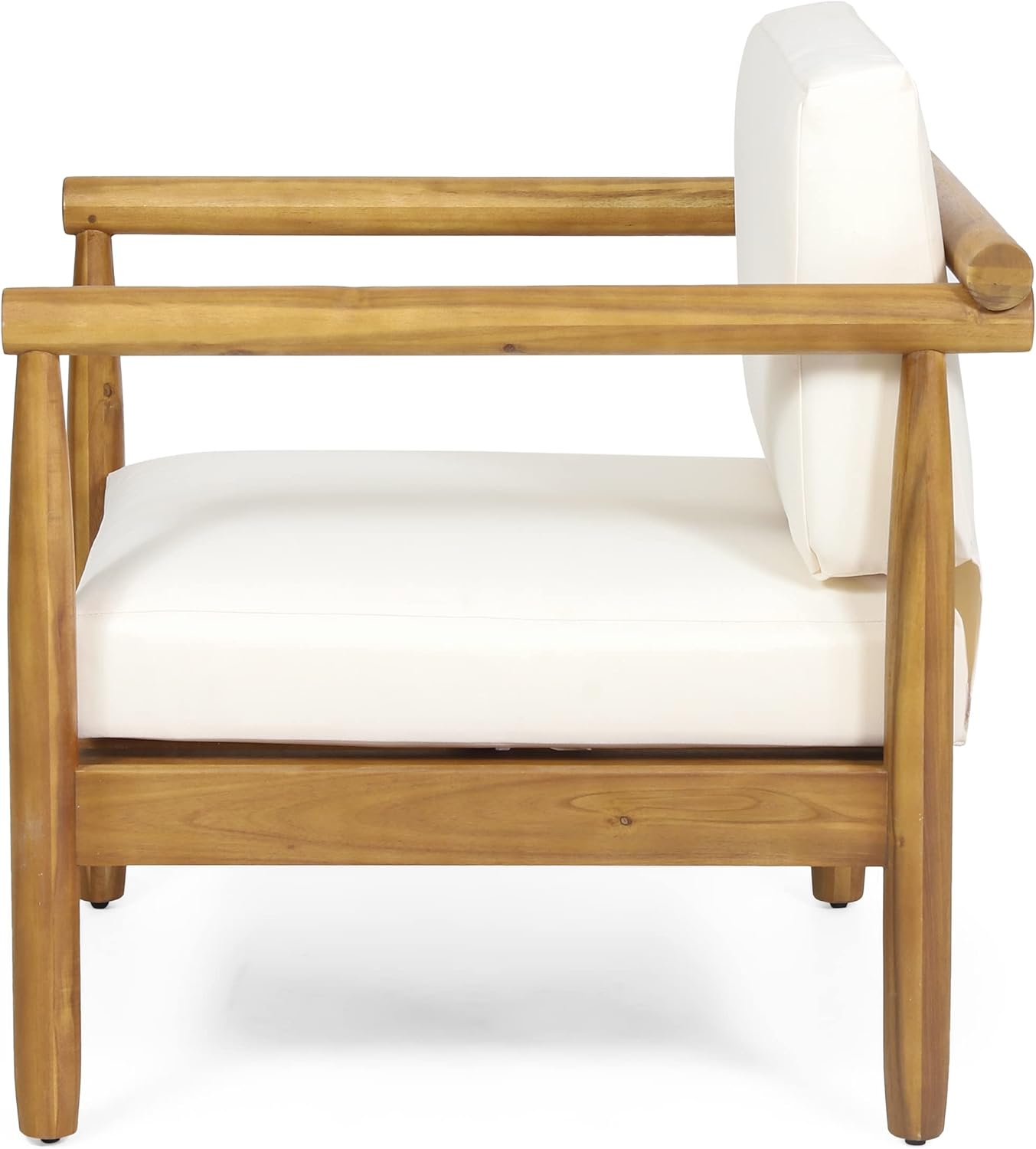 Christopher Knight Home Bonsallo Outdoor Club Chair with Cushions - Acacia Wood - Teak/Cream