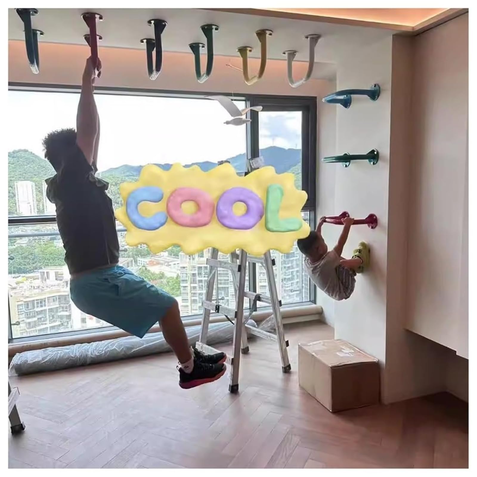 Barras de agarre para parques infantiles interiores y exteriores, marcos de escalada, casas de árboles, escaleras de pared, juego de 8 accesorios duraderos