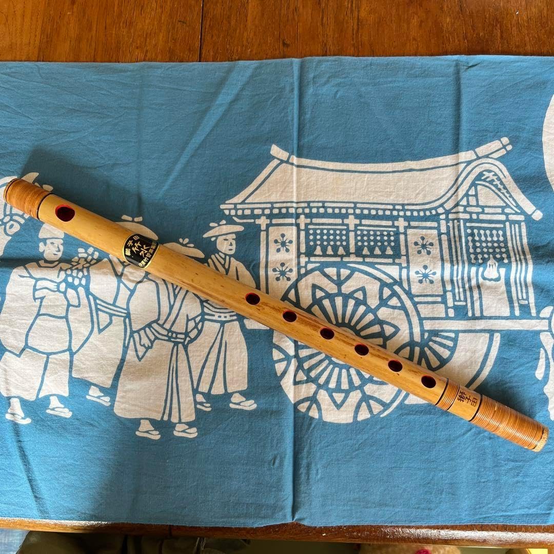 篠笛　獅子田流竹水　五本調子六穴　天地籐巻自然色仕上げ 獅子田流篠笛竹水￼五本調子六穴天地籐巻自然