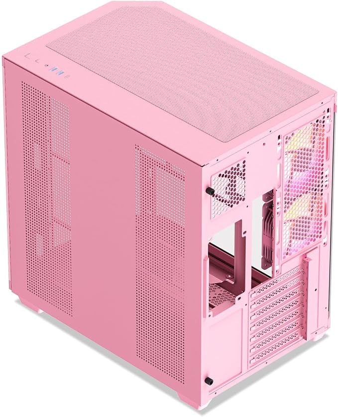 Gabinete para PC Gaming Vetroo CT3 Rosa con Vidrio Templado miniatura 4