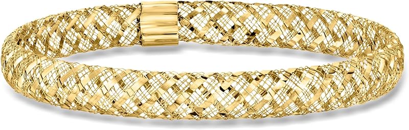 Ross-Simons Italian 10kt Yellow Gold Mesh Bangle Bracelet