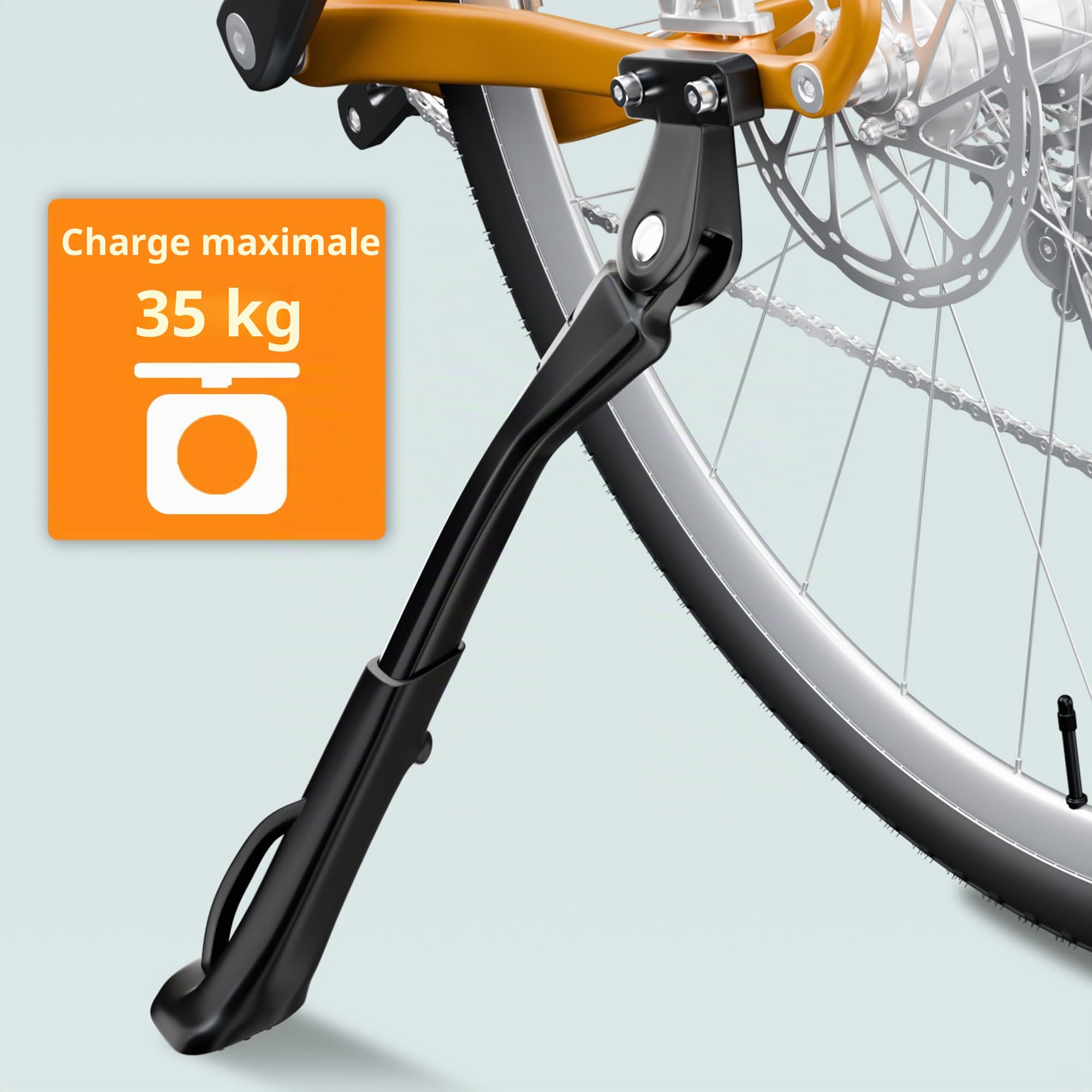 Béquille de vélo 26 à 29 Pouces, Espacement des Trous 40 mm/Universel Réglable VéloKickstand, Convient pour vélo, VTT, vélo de Route
