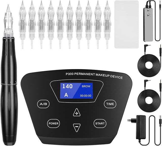 Semi Permanent makeup Machines BIOMASER® Makeup Device Kit Include Intelligent Digital Power Supply and Permanent Makeup Pen with 10pcs Microblading Needle
