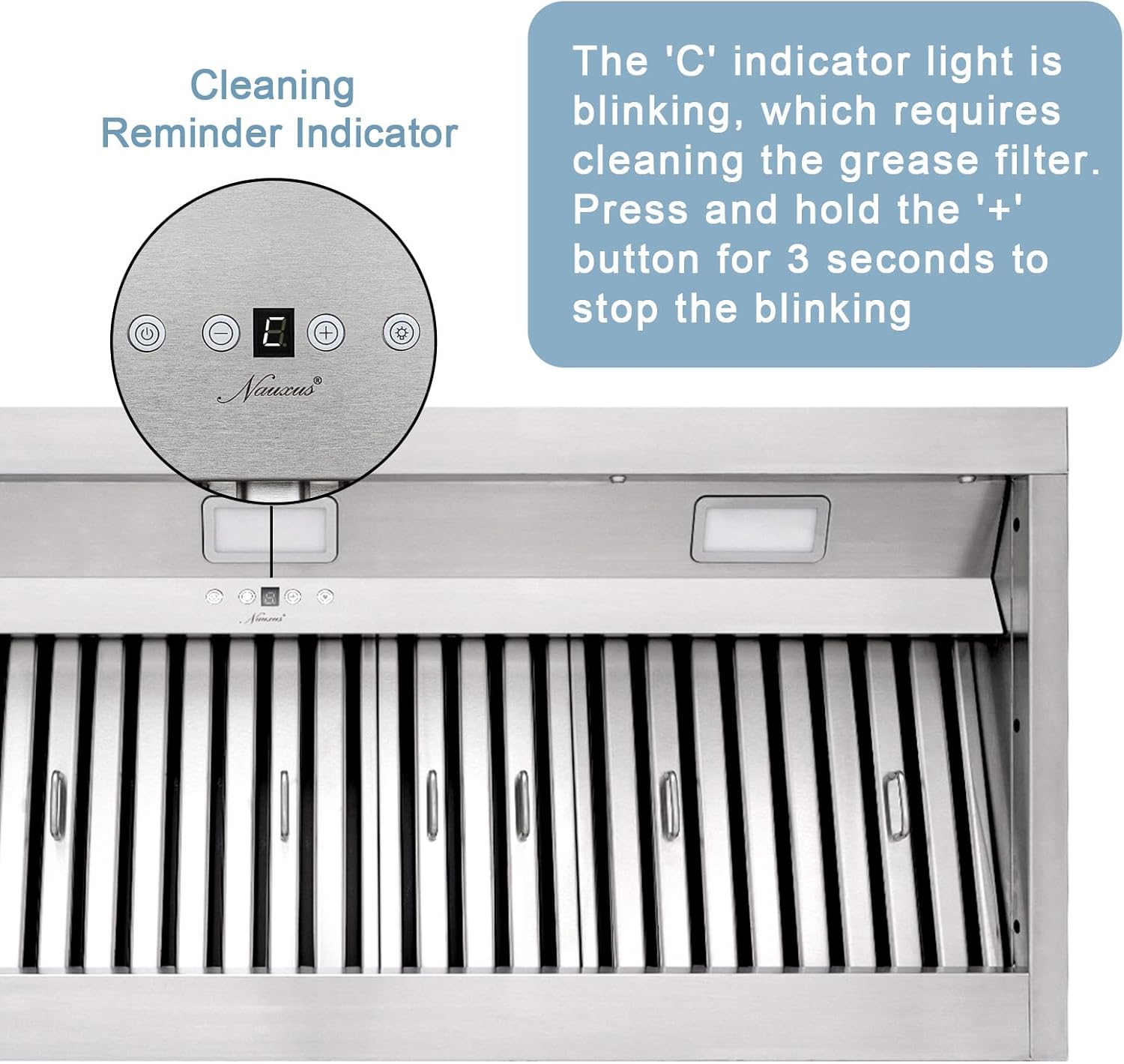 Akicon Range Hood Insert 48 Inch, 1200 CFM Built-in Kitchen Hood with 4 Speeds, Ultra-Quiet Stainless Steel Ducted Vent Hood Insert with Dimmable LED Lights and Dishwasher Safe Filters (Warm White)