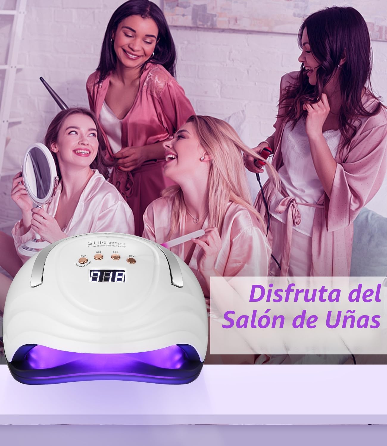 Lámpara de Uñas UV LED Profesional, 380W 81pcs de cuentas LED Curado de Esmalte de Gel Secador de Uñas Rápido, con Función de Temporización para Manicura/Pedicure Nail Art en el Hogar y Salón