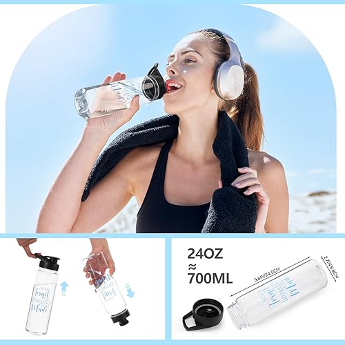 Miniatura 5 de Inbagi Regalos de agradecimiento a los empleados, botellas de agua de plástico transparente de 24 onzas, agradecimiento, compañero de trabajo, a