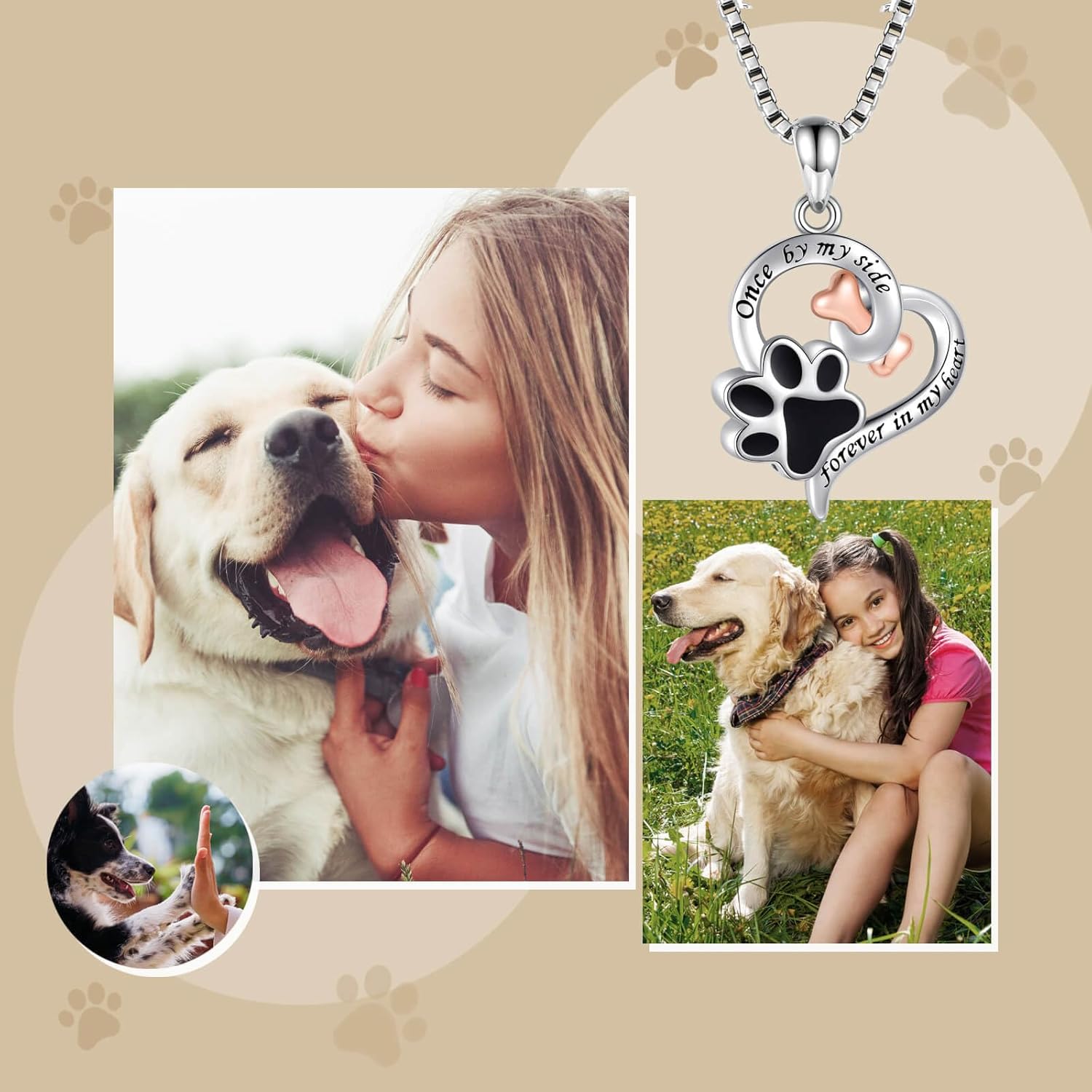 Silver Pet Paw Urn Necklace for Ashes - Dog Cat Memorial Jewelry Gifts for Women - Image 2