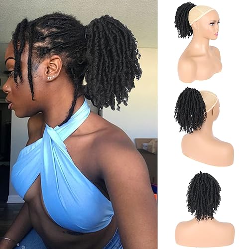 Oseti Extensiones de cola de caballo de color rubio negro con extremos rizados cola de caballo Yaki con cordón para mujeres negras extensiones de