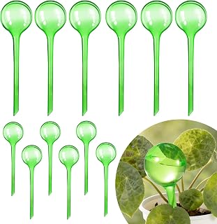 12 Pcs Plastic Plant Watering Globes, Self Plant Watering Bulbs for Plants | Green Self Watering Globes, Automatic Slow Water Release & Self-Watering Design, Premium PVC Shatter-Resistant, Two Sizes
