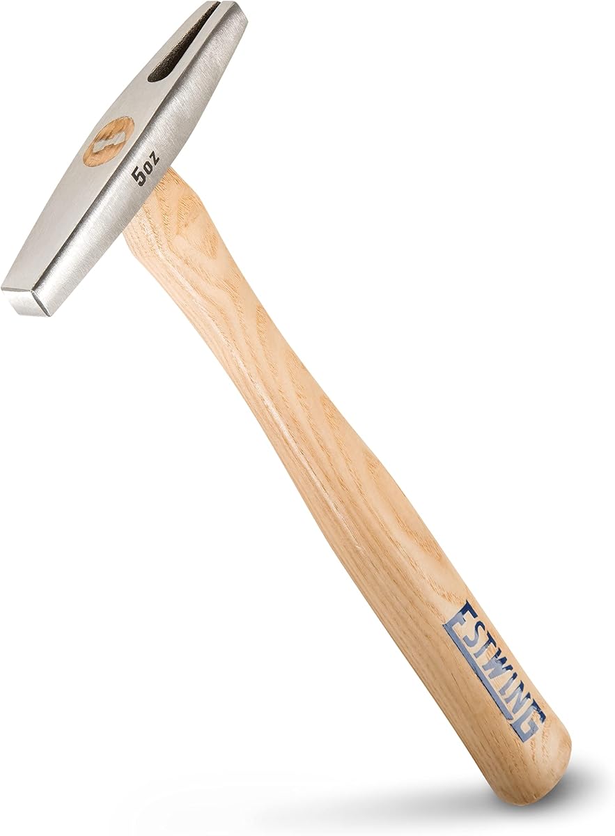 Sure Strike Tack Hammer, 5oz Upholstry Hammer, MRWT | Forged Steel Head, Magnetic Tack Starter, Triple Wedge Construction, Genuine Hickory Handle