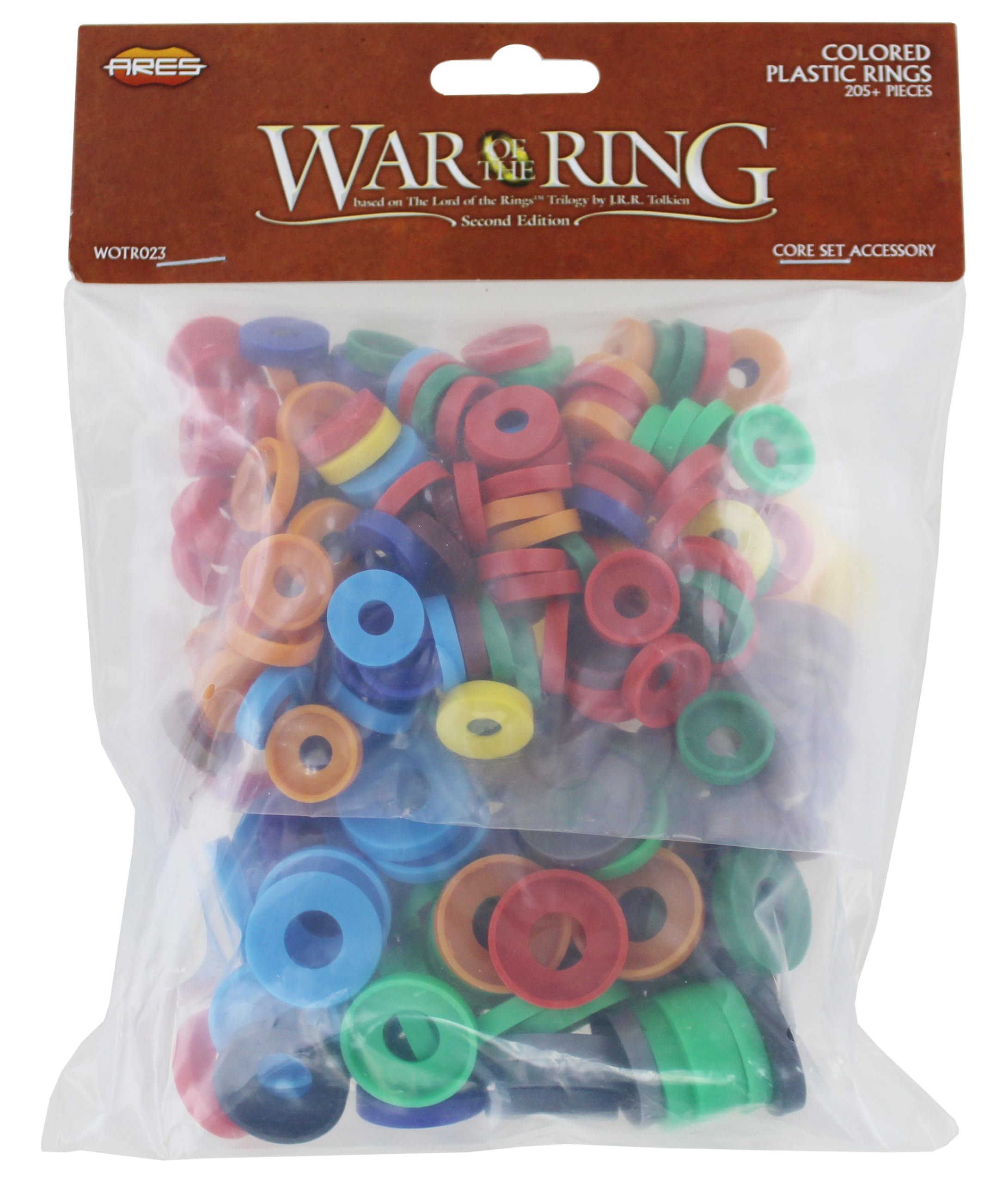 Ares Games War of The Ring kolorowe plastikowe pierścienie (ponad 205 sztuk) zestaw podstawowy akcesoria