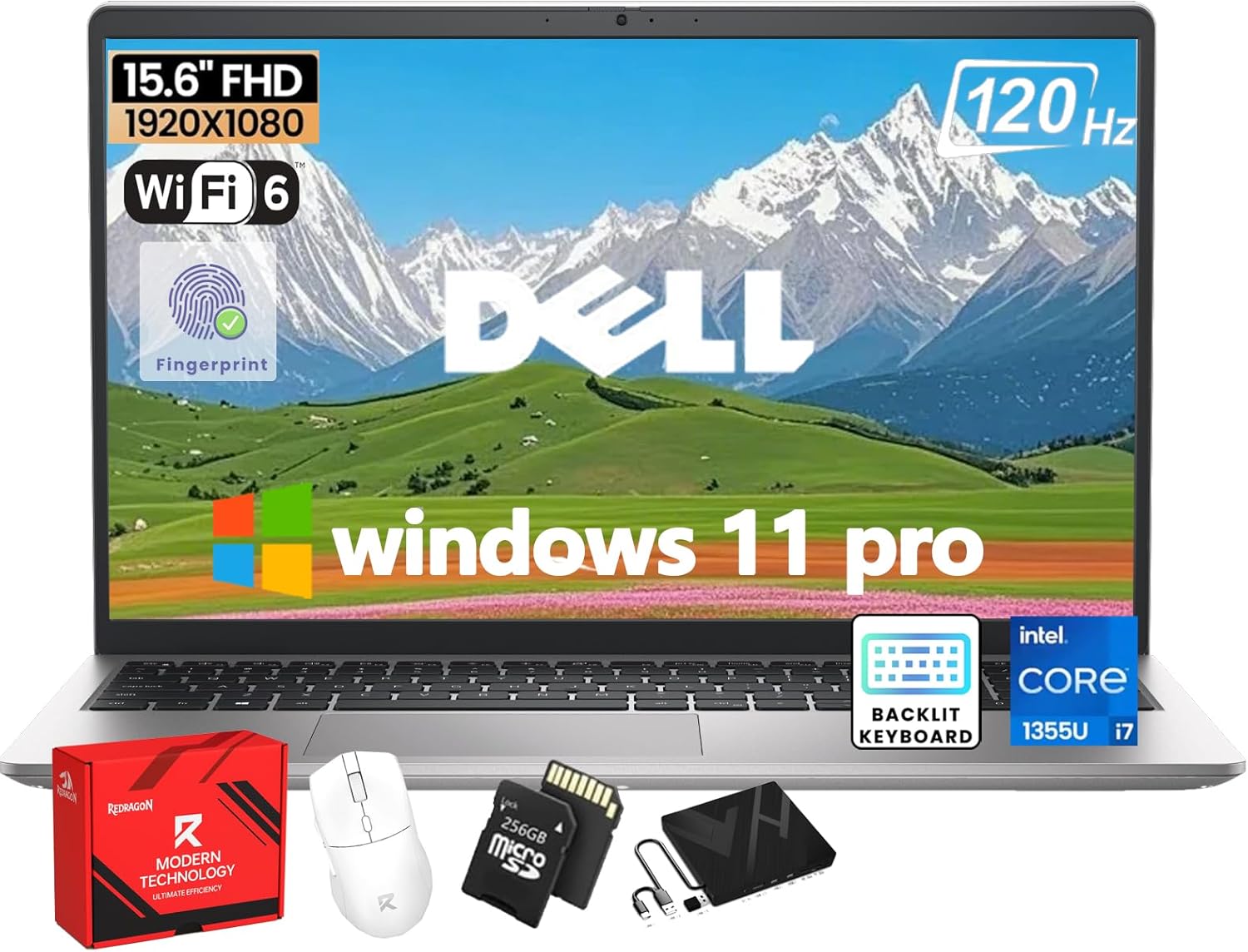 Dell DC15250 15.6 Business Student Laptop – FHD IPS Anti-Glare Display 120Hz, In…