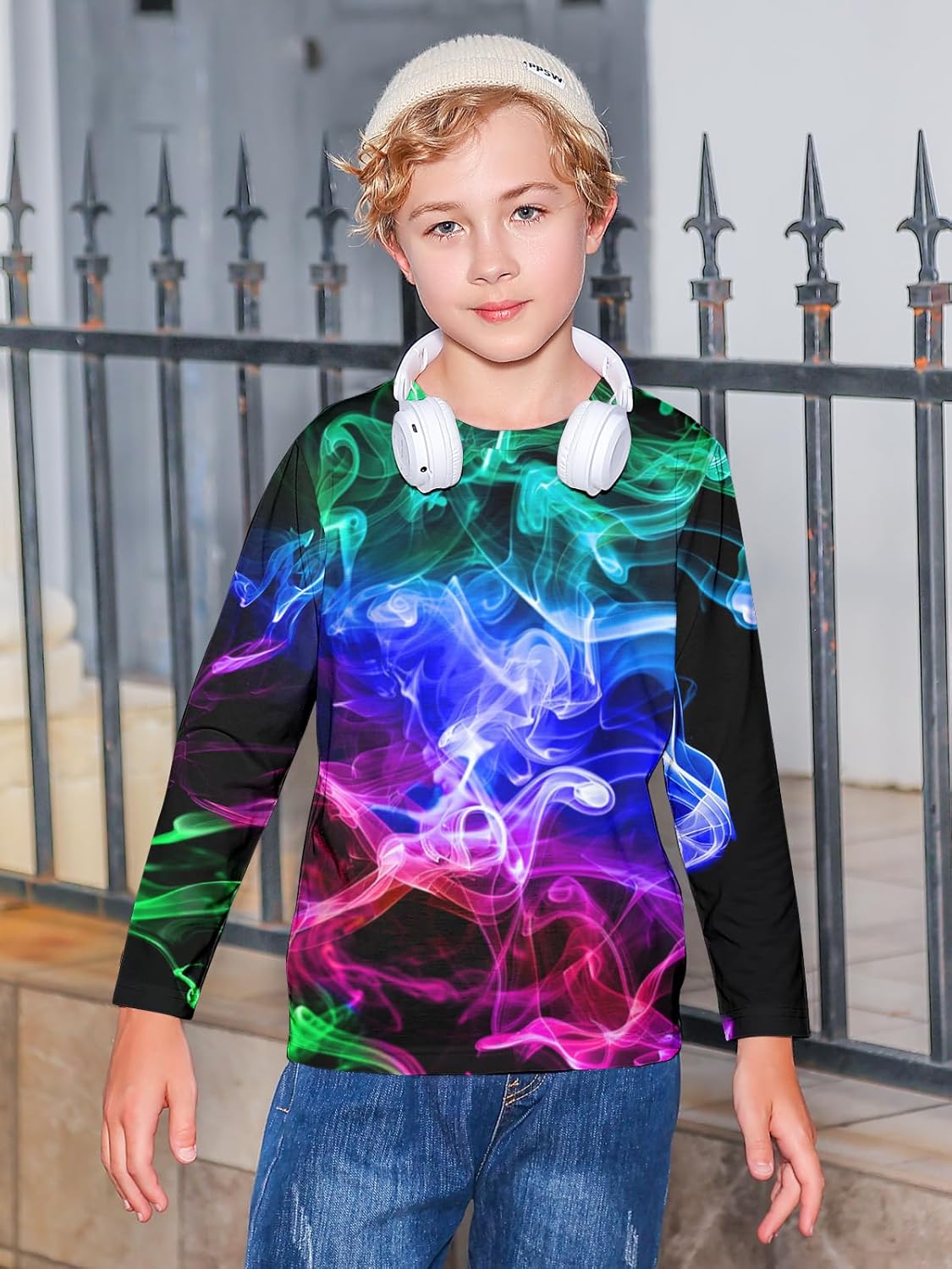 RAISEVERN Boys Girls 3D T-Shirt Graphic Print Tees Long Sleeve Shirts Size 6-14 - Image 5