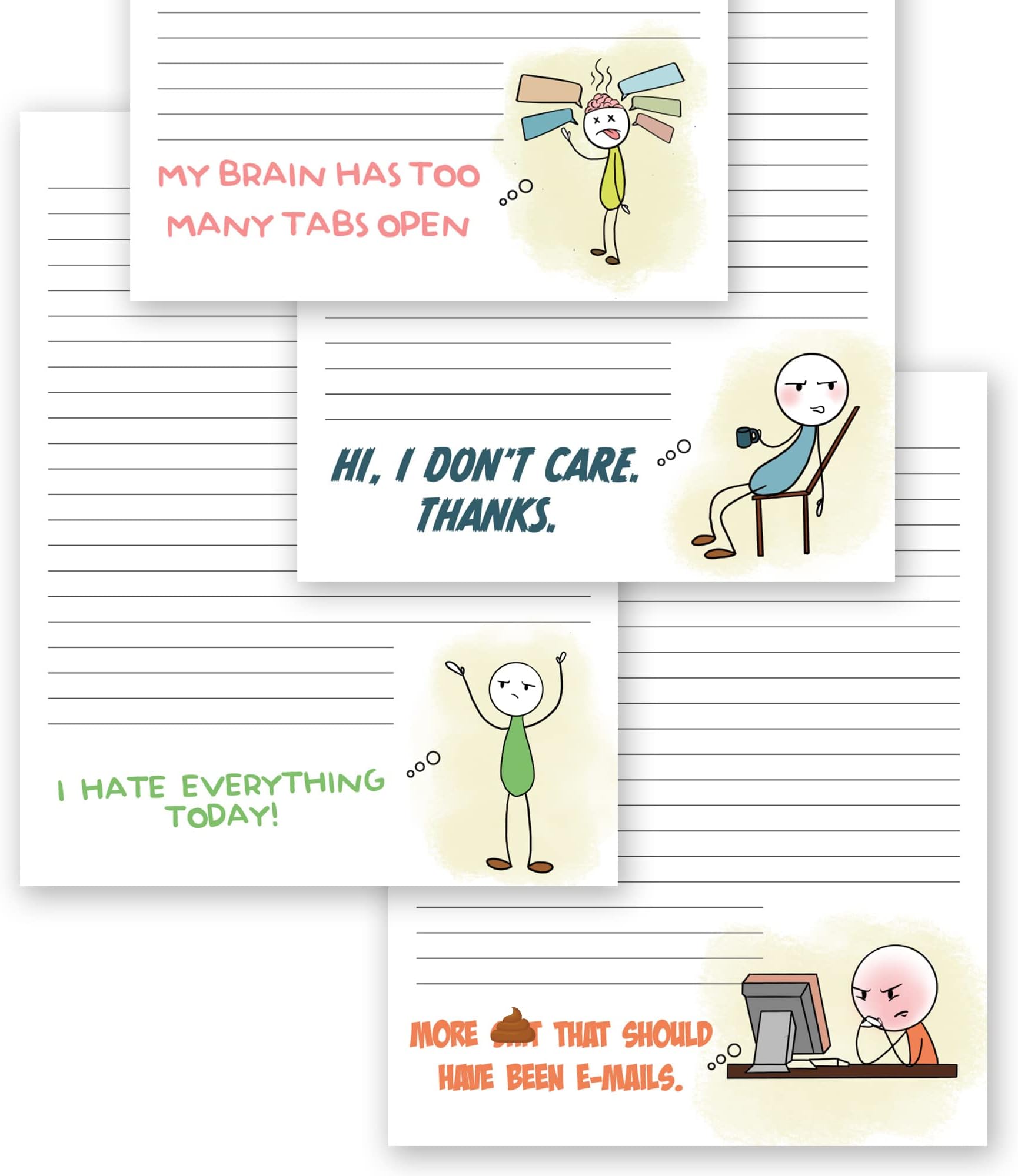 Super Funny Notepads - Hilarious Office Gift for Women Coworkers - Set of 4
