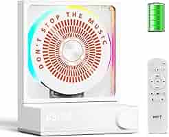 RGBカラ―ライト付きBluetoothデスクトップCDプレーヤー　リモコン付き Amazon.co.jp: HOTTホームBluetooth CDプレーヤー、RGBカラ