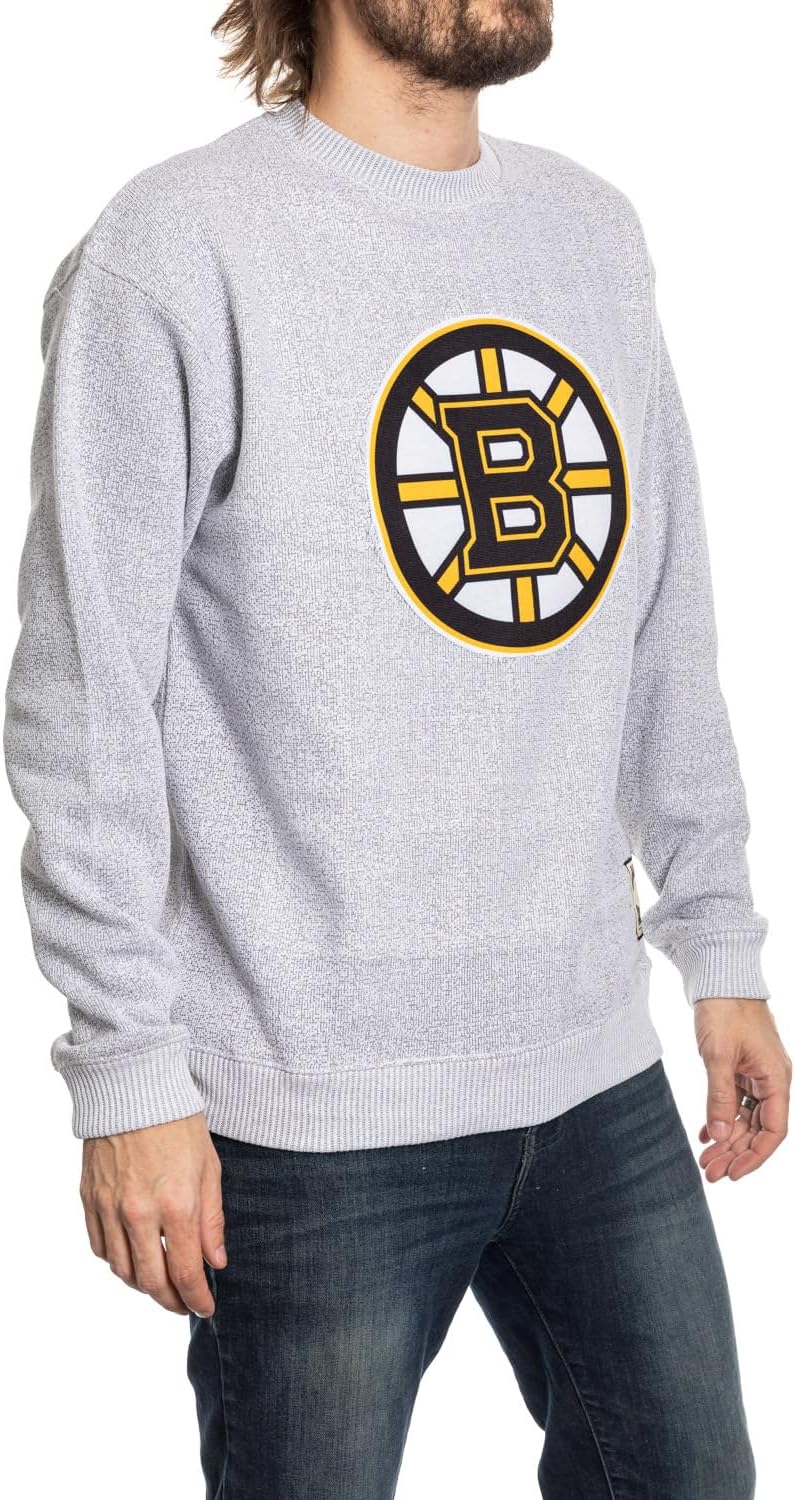 Calhoun NHL Surf & Skate Unisex Cabin Crew Neck Sweater with Premium Cotton Blend & Frayed Team Logo Crest - Image 3