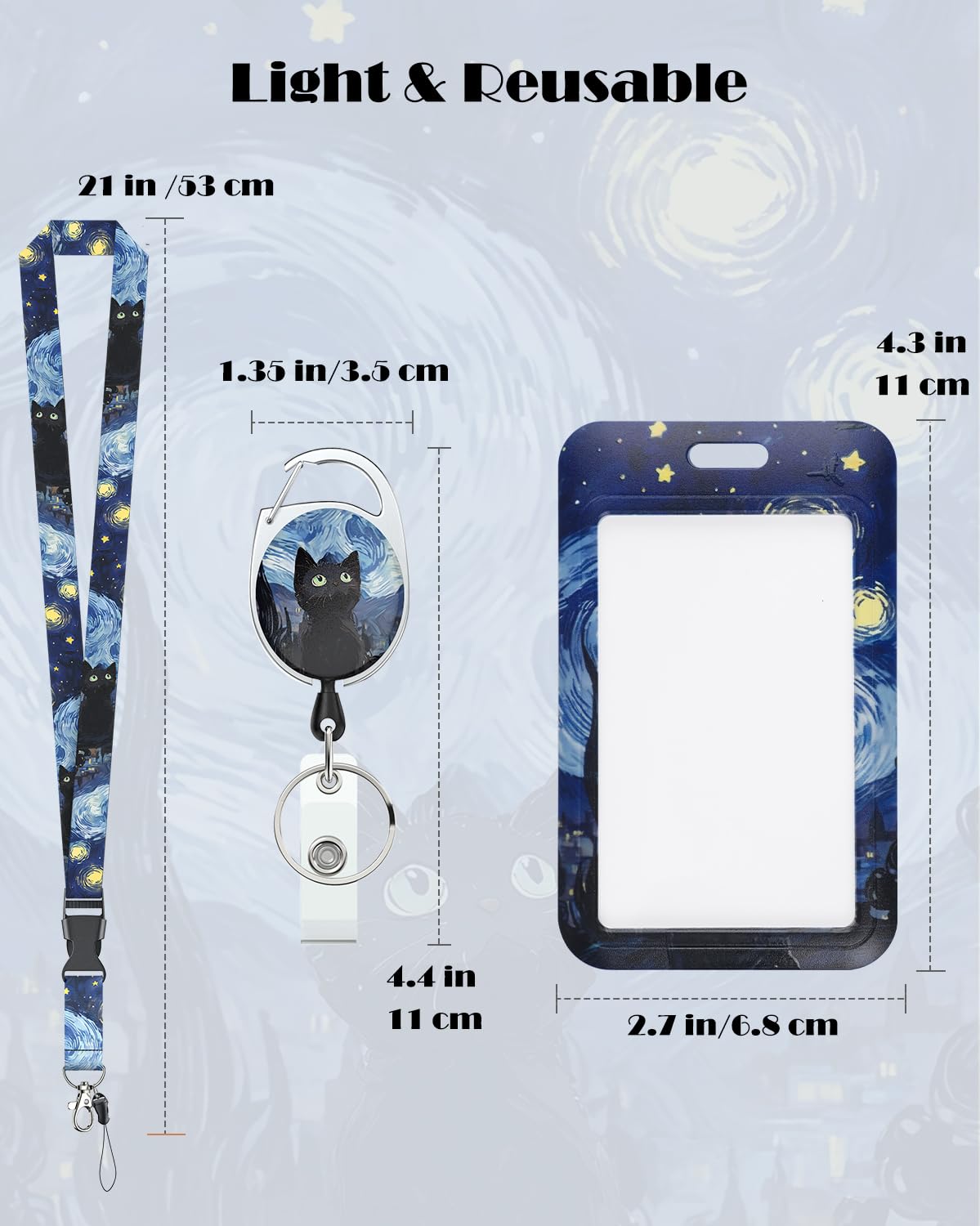 Uniclife Lot De 3 Porte Badge Coulissant Étui En Plastique Dur Horizontal Noir Avec Fenêtre