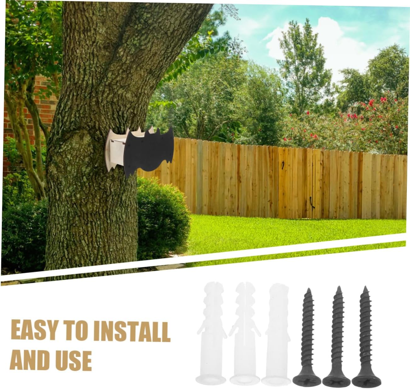 PRETYZOOM Wooden Bat House Weatherproof Bat Shelter for Backyard Garden for Animals Easy to Install Outdoor Decor Elegant Design