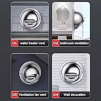 Vista 7 de Tapa de lluvia para chimenea de tubo de escape, tapa redonda de ventilación de aire, cubierta de chimenea de acero inoxidable 304, resistente a