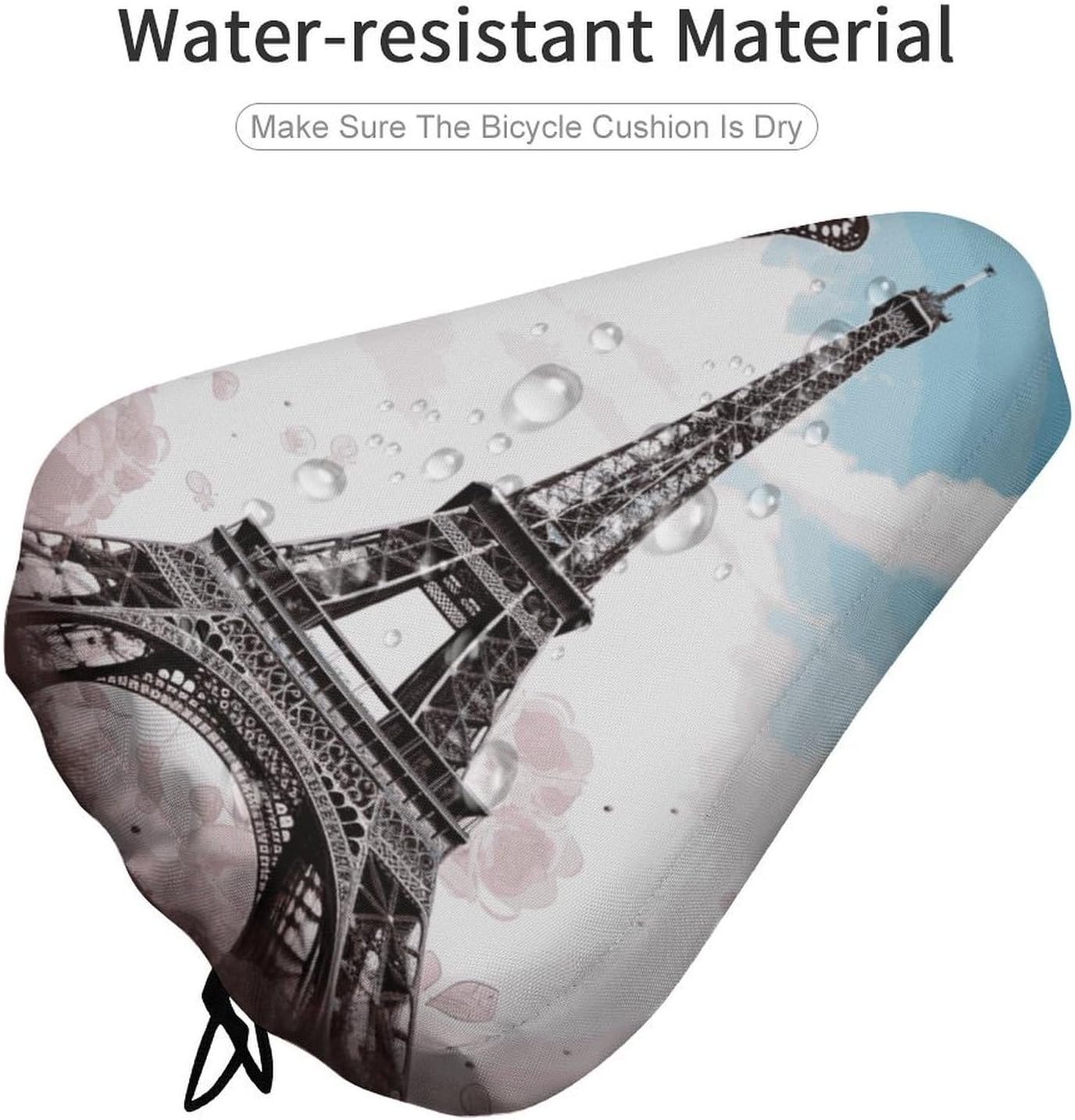 Paris Tower And Butterfly Waterproof Bike Seat Cover with Drawstring image 4